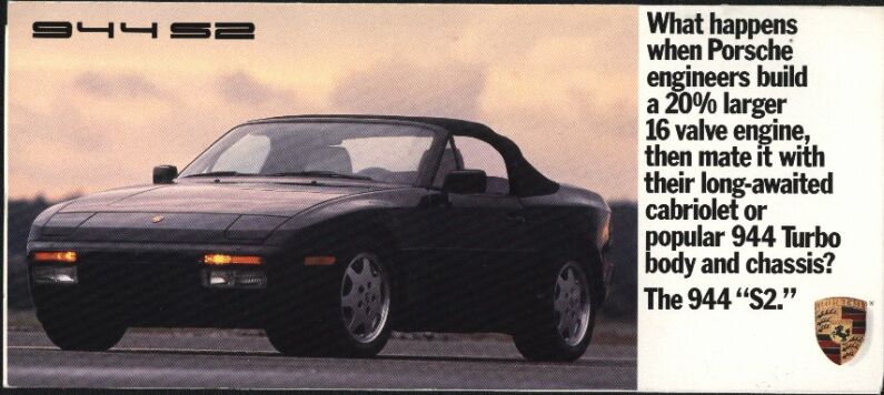 Porsche 944 S2 3.0 Brochure advertising print paper