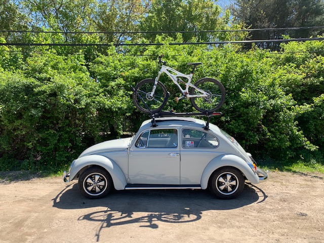 1965 beetle rack bike carrying mountain bike